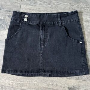 Windsor Black Denim Mini Skirt